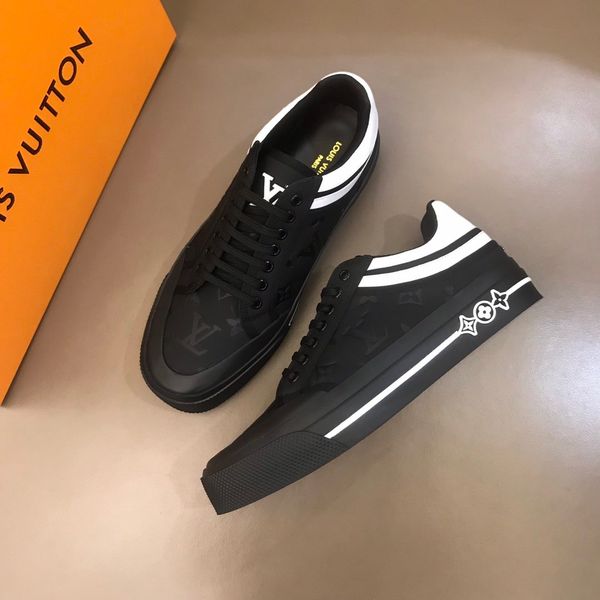 

luxury designerfashion men's white black lace up leather open luxury casual shoes flat sports sneakers box for saleaa