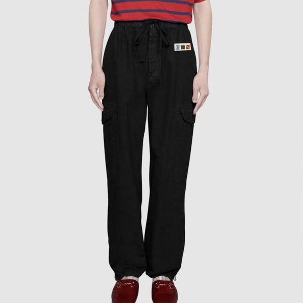 

2020ss роскошные европейские мульти-карманные повседневные длинные брюки модные хлопчатобумажные брюки высокое качество мужские женские пара, Black