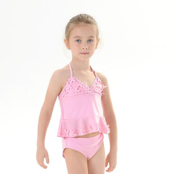 

2020 matching swimsuit two pieces daughter women children's swimwear kid son girl pink swimming bathing suit