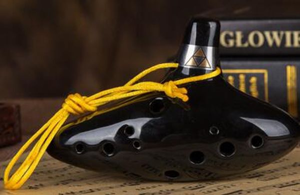 

12 hole black ocarina instrument alto c legend of zelda ocarina flute of time worldwide musical instrument259n