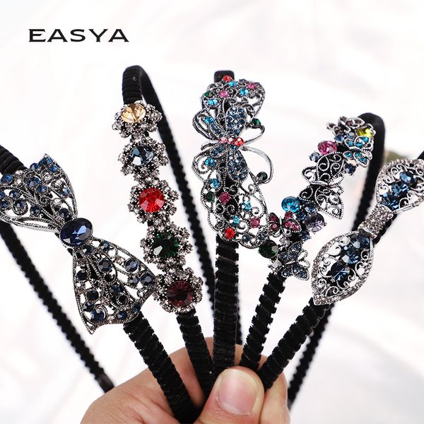 

easya mix styles butterfly hairband hair accessories women girls vintage rhinestone headband shiny crystal bowknot headwear