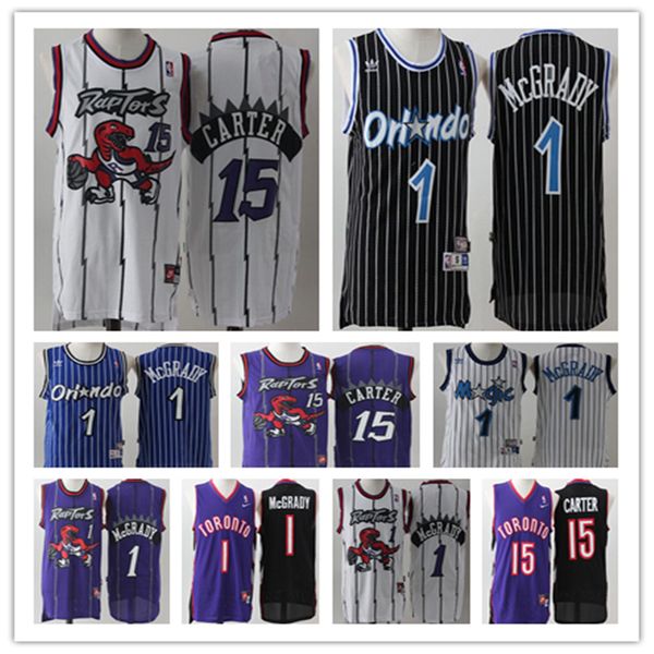 

Men 039 32 toronto jer ey raptor vince 15 carter tracy 1 mcgrady jer ey white purple embroidery logo