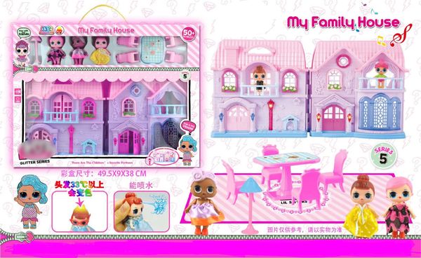 

2018 new style handmade doll villas, light music castles, doll suits, furniture, doll sprinklers, variable-color hair toys