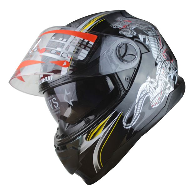 

safety double visor motorcycle helmets modular flip up helmet full face casque moto racing motocross helmet dot approved
