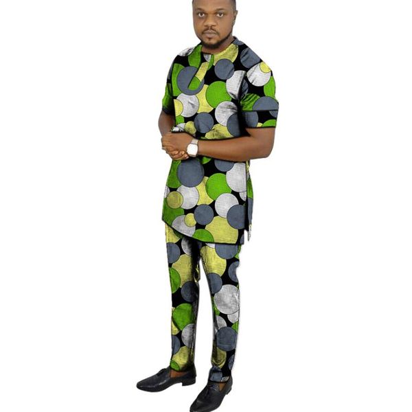 

африканской одежда мужской печать набор короткого рукав рубашки с брючным ankara модой наборов трусах настроить свадебные мужские официальны, Gray