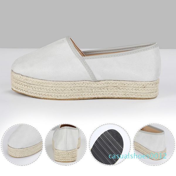 

oeak женщины квартиры обувь скольжения на случайные дамы холст обувь толстым дном ленивые мокасины женские эспадрильи c12, Black