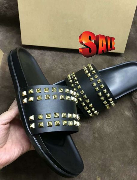 

donna willow nail slippers designer luxury red bottoms shoes womens rivet spikes flat shoes, Black