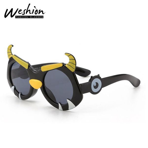 

horns sunglasses kids polarized round youth boy girls children cute sun glasses 3-12 tr90 silicone eyeglasses uv40 filter 2020, Blue