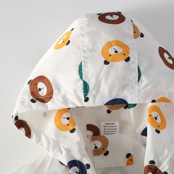 

new children outerwear fashion bear print jackets for boys 1-7y summer autumn color white & blue kids boys hooded clothes, Blue;gray