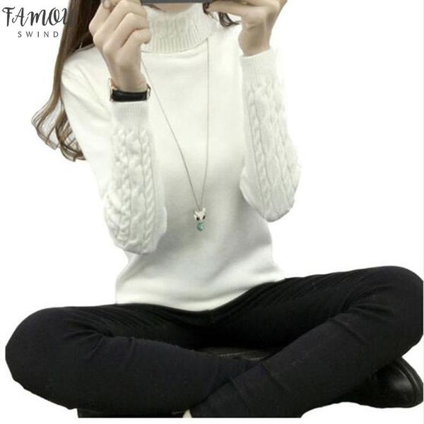 

turtleneck women winter sweater women 2019 new long sleeve knitted women sweaters and pullovers female jumper tricot qh0812