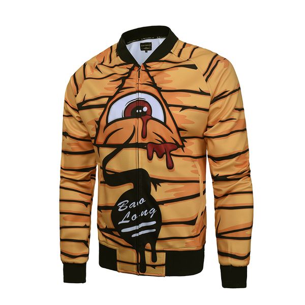 Leopard Auge Gemalt mode männlichen Strickjacke jacke mantel Herbst Winter Hip hop Marke jacke Oberbekleidung topcoat Top