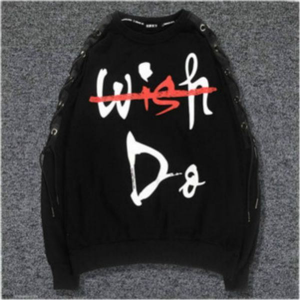 

designer sweatshirts for mens casual large size men letter graffiti print clothings mens loose long sleeve pullover wholesale, Black