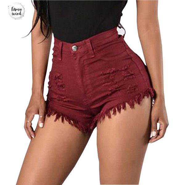 

summer shorts fashion women high waist elasticity feminine denim shorts solid plus size lady shorts, White;black