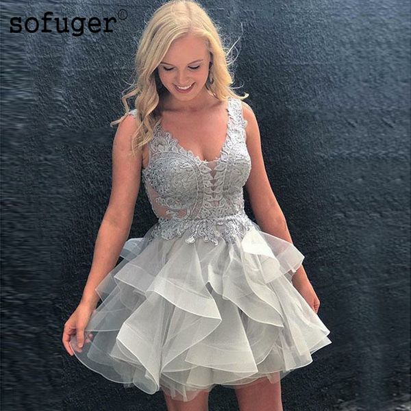 

light grey a line beading appliques organza homecoming party dress evening dress prom vestidos de fiesta formal special occasion, White;black