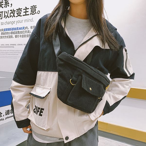 

corduroy waist packs for women 2020 fashion lady phone waist bags female travel bags lady chest bag female fanny packs