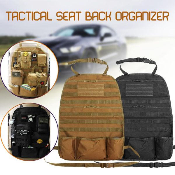 

multifunction outdoor tactical molle car seat organizer waterproof fabric nylon seat back organizer car cover protector