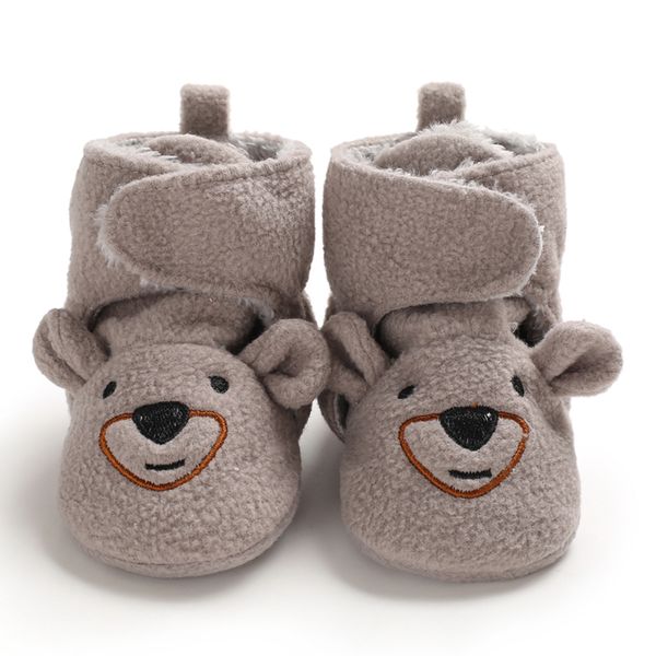 

baby winter boots infant toddler newborn cute cartoon bear shoes girls boys first walkers keep warm snowfield boot, Black;grey