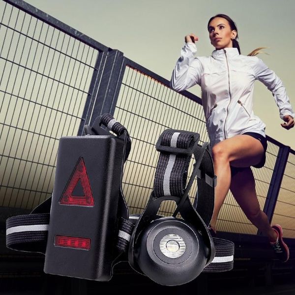 

outdoor sport led night running light usb rechargeable chest lamp safety jogging warning light cycling torch running #y15