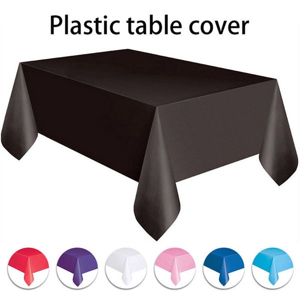 

1 pc large plastic table cover rectangle cloth wipe clean party tablecloth covers disposable clean a18