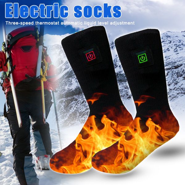 

electric battery heated socks feet winter warmer heater foot shoe boot als88, Black