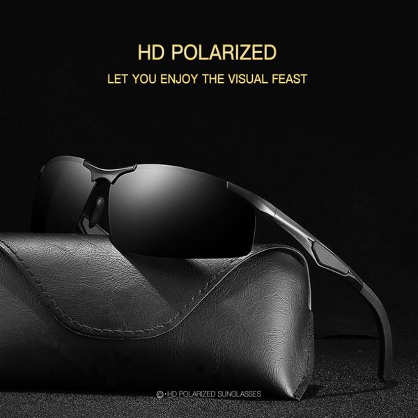 

men's aluminum-magnesium alloy polarized sunglasses men sports style eyeglasses windproof sunglasses, White;black
