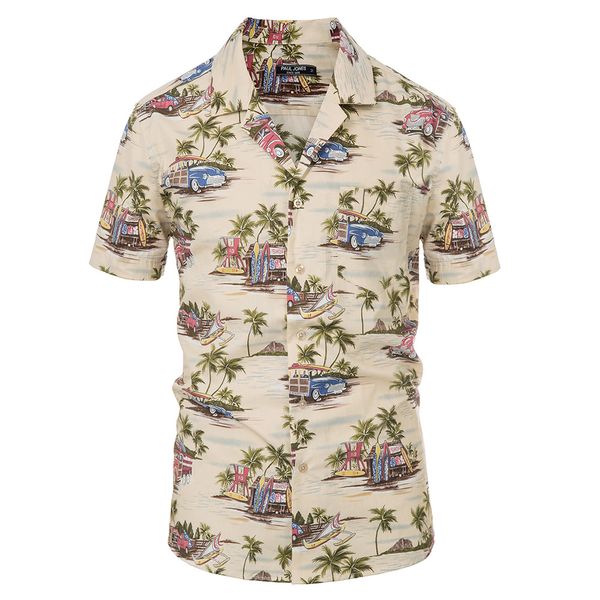 

men's vacation shirt cotton short sleeve camp collar curved hem casual shirts summer fashion holiday hawaii shirts male, White;black