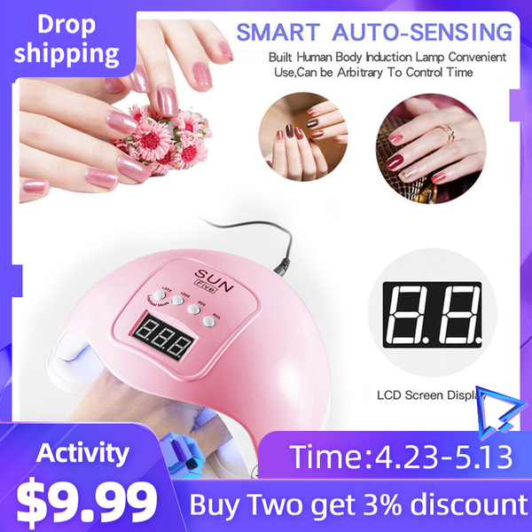 

48w professional usb nail dryer uv led lamp gel curing fast dry nail art machine usb lamp light smart gel polish dryer d