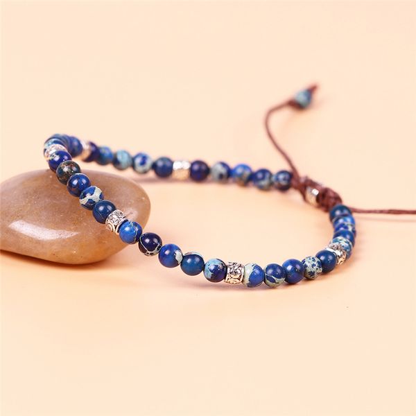 

natural lapis stone beads tibetan stone beads stretch bracelet for men women yoga chakra crystal bead bracelets snap jewelry, Black