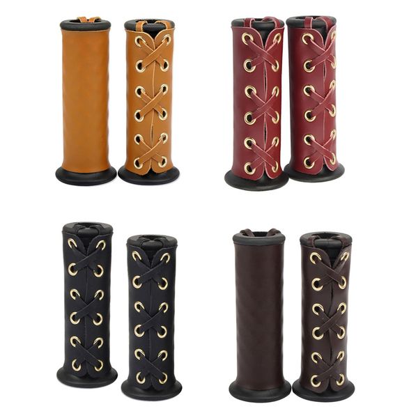 

22mm 7/8 inch leather motorcycle hand grip throttle covers wraps