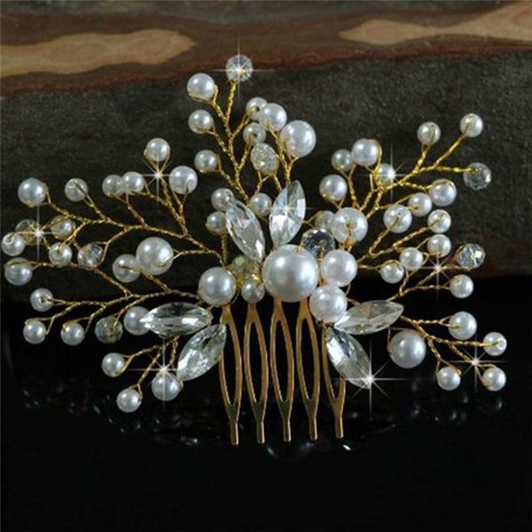 Trendy Pearl Hair Combs Wedding Bridal Hair Jewelry Ornaments