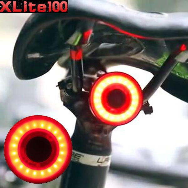 

xlite100 usb rechargeable led bike tail light lantern smart brake sensor taillights mtb road cycle rear led bycicle back lights