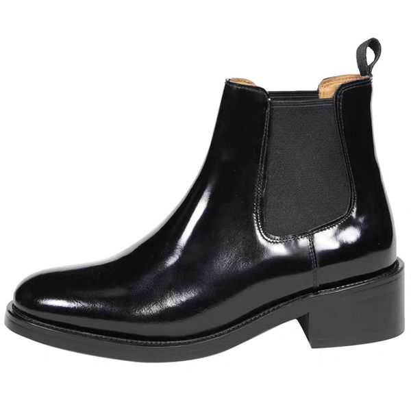 

1fashion women all color leather hiking shoes desert boot wholesale winter snow boot platform boot outdoor work boots leisure ankle boots42, Black