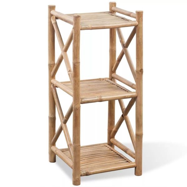 

square bamboo shelf 3 levels living room furniture