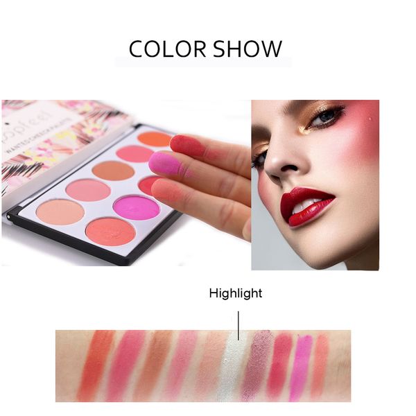 

popfeel 10 color eye shadow blush soft makeup facial repair foundation concealer blush palette eyeshadow makeup blusher tslm1