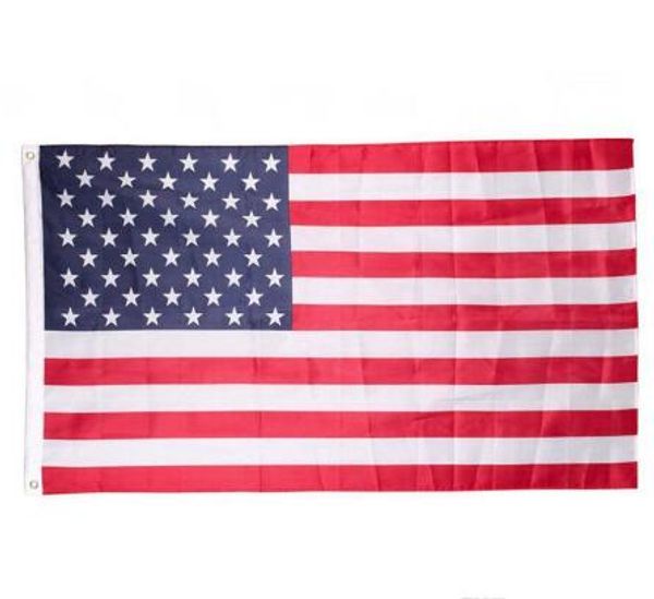 50pcs usa bayraklar Amerikan bayrağı ABD bahçe ofisi afiş bayrakları 3x5 ft bannner kaliteli yıldızlar çizgiler polyester sağlam bayrak 150*90 wy079