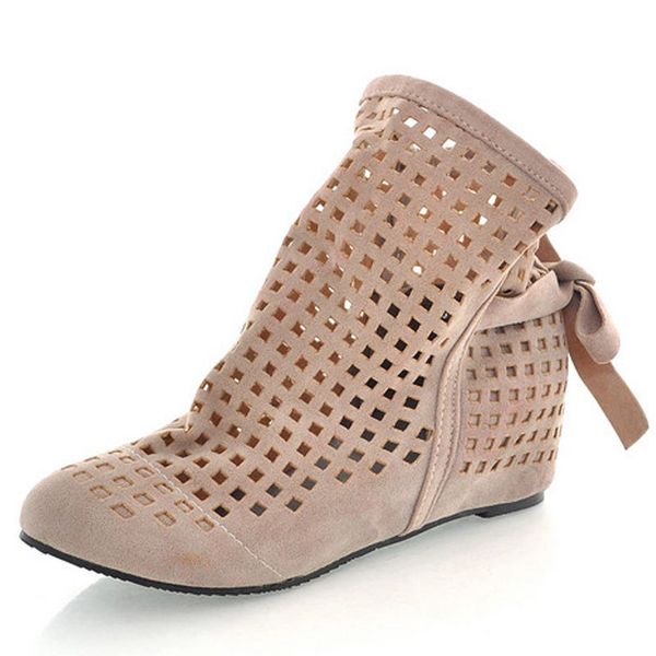 

porous shoes women's shoes large size 40-43 elevator girl's summer rome sandal boots tie-back, Black