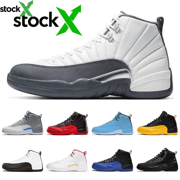 

2020 new men jumpman basketball shoes stock x 12 12s dark grey unc game royal black winterized wntr mens sport designer sneakers 7-13