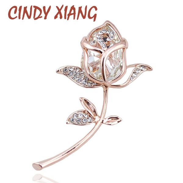

cindy xiang crystal rose brooches for women elegant brooches & pins 4 colors available cute fashion jewelry rhinestone brooch