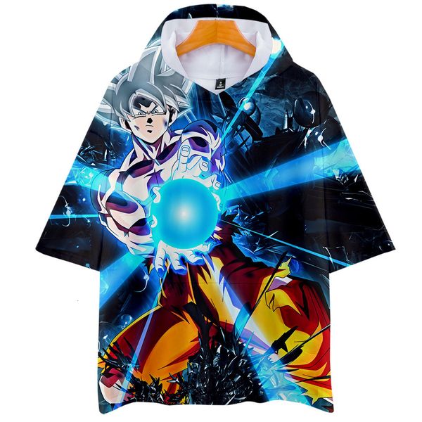 

2019 shirt dragon ball brolly men and women currency digital 3d printing belt cap short sleeve t shirts, Gray;blue