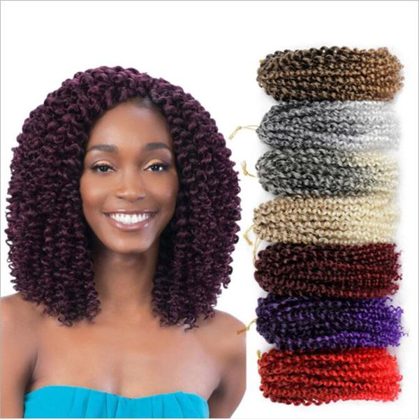 

мали боб афро твист кудрявый кудрявый freetress 3 шт. плетение ombre синтетические объемные наращивание волос вязание крючком малибоб для же, Black