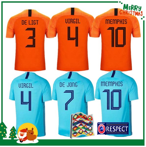 

2019 2020 Netherlands soccer jerseys DE JONG Holland football shirt DE LIGT VAN DIJK VIRGIL jersey STROOTMAN MEMPHIS PROMES football