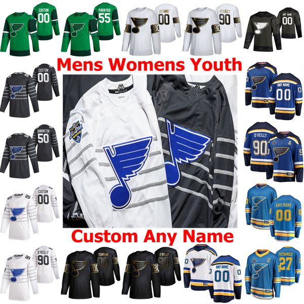 

2020 all-star st. louis blues jersey marco scandella vladimir tarasenko ryan o'reilly binnington alex pietrangelo hockey jerseys custom, Black;red