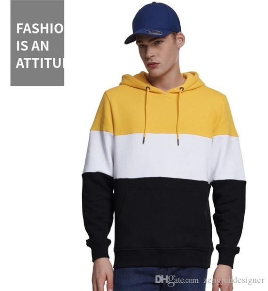 

mens autumn designer splice color homme clothing pullover long sleeve fashion style homme clothing fashion style casual apparel, Black