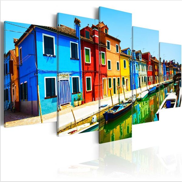 

( no frame ) canvas print modern abstract colored house poster modern home wall decor painting canvas printing art hd print painting