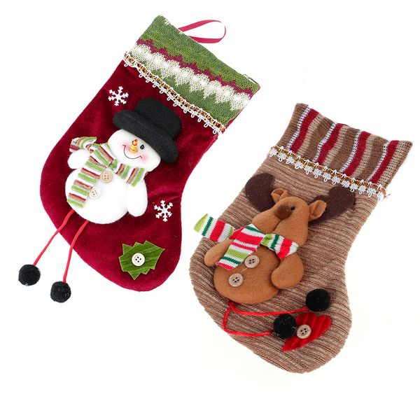 

christmas stocking sock filler 3d snowman reindeer children candy gift bag case