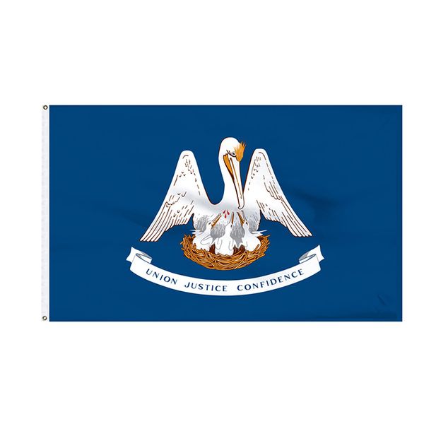 Американский 3x5 штата Луизиана Флаг Международный Полиэстер Ткань Все страны Национальные Флаги Оптовая Пользовательские 90 * 150 см Летучий Баннер