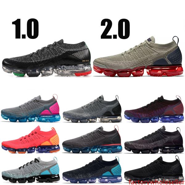 

2019 knit 1.0 2.0 fly cushion running shoes bhm team red obsidian black white oreo men women designer shoes sport sneakers
