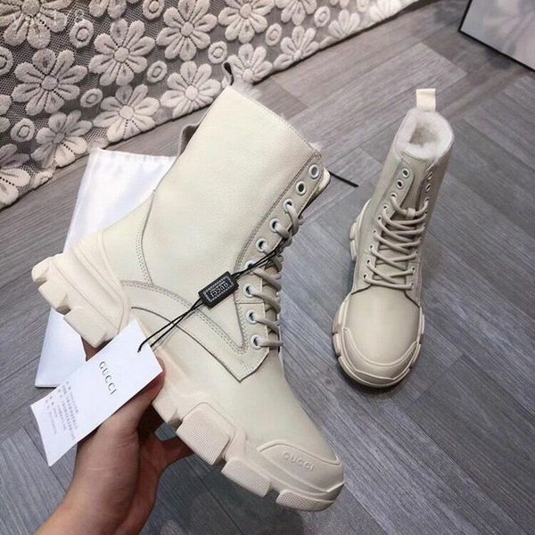 

2020 personality european and american autumn and winter thick bottom canvas retro locomotive martin boots leather lace up boots tide, Black