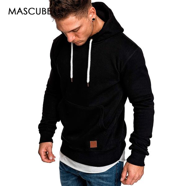 

mascube men 2019 long sleeve autumn winter casual jackets hoodies fashion solid tracksuits sweatshirts hoody men clothes, Black;brown