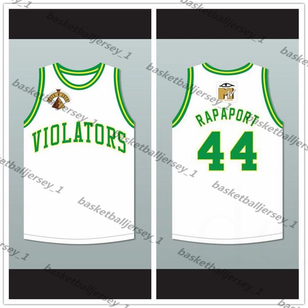 

custom made michael rapaport 44 violators basketball jersey 5th annual rock n' jock b-ball jam 1995-1 man youth size s-5xl, Black;red